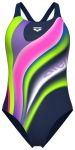 Купальник закритий для жінок Arena WATER FLUIDS SWIMSUIT SWIM PRO темно-синій, рожевий, салатовий Жі