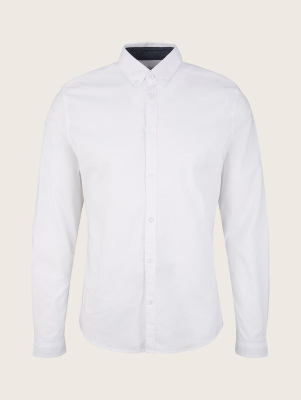 Сорочка fitted poplin stretch shirt 1032343-20000 Tom Tailor L Білий