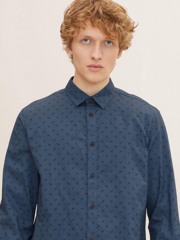 Сорочка paisley printed shirt 1032352-30620 Tom Tailor M Синій