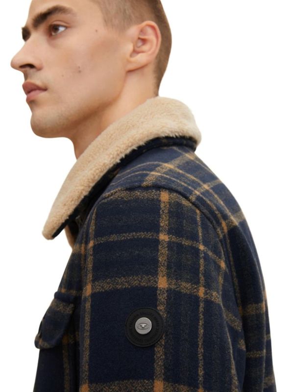 Куртка check shirt jacket 1033512-30545 Tom Tailor M Темно-синій
