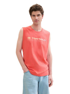 Майка Tanktop with a logo print 1041866ХХ26202 Tom Tailor L Кораловий