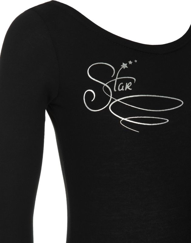 Купальник гімнастичний з довгим рукавом для дівчаток 106575DMX-99 Demix 110-116 (116) Чорний