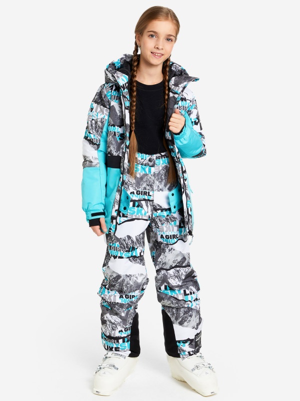 Куртка гірськолижна для дівчаток 117892GSD-A2 Glissade 146-152 (152) Бірюзовий