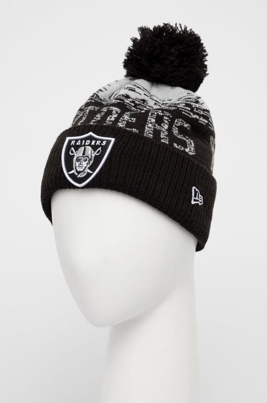Шапка New Era NEW ERA NFL LAS VEGAS RAIDERS POM BEANIE HAT