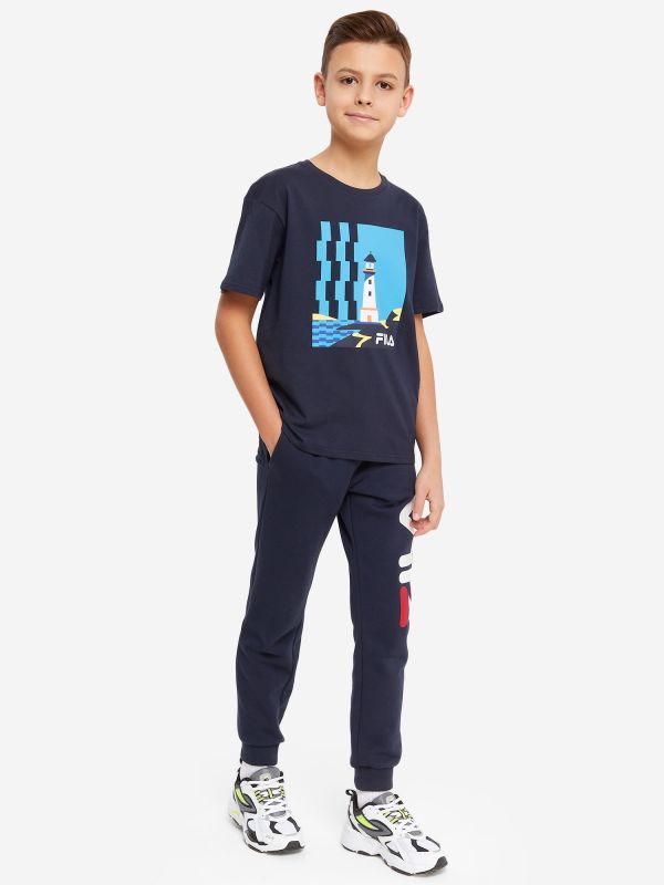 Футболка для хлопчиків 126851FLA-Z4 FILA 134-140 (140) Темно-синій