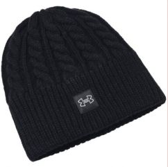 Шапка UA Halftime Cable Knit Beanie чорний Жін OSFM