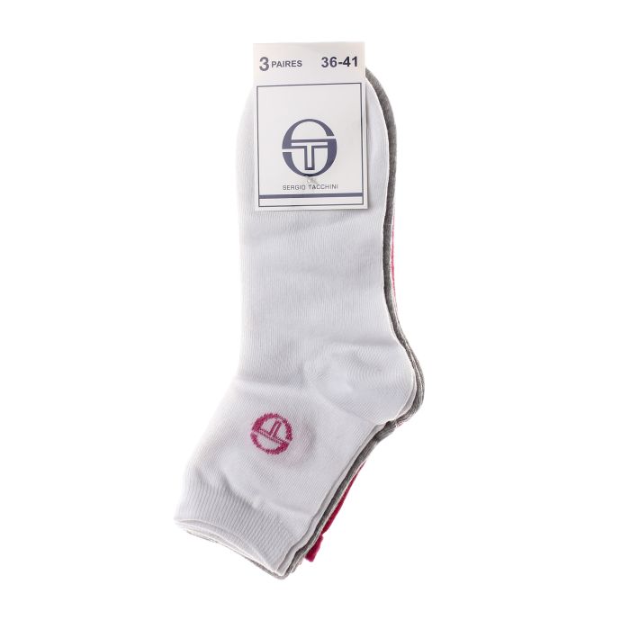Шкарпетки Sergio Tacchini 3-pack білий, рожевий, сірий Жін 36-41