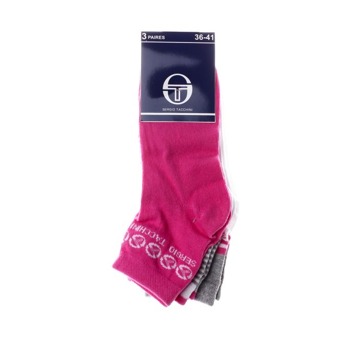 Шкарпетки Sergio Tacchini 3-pack білий, рожевий, сірий Жін 36-41