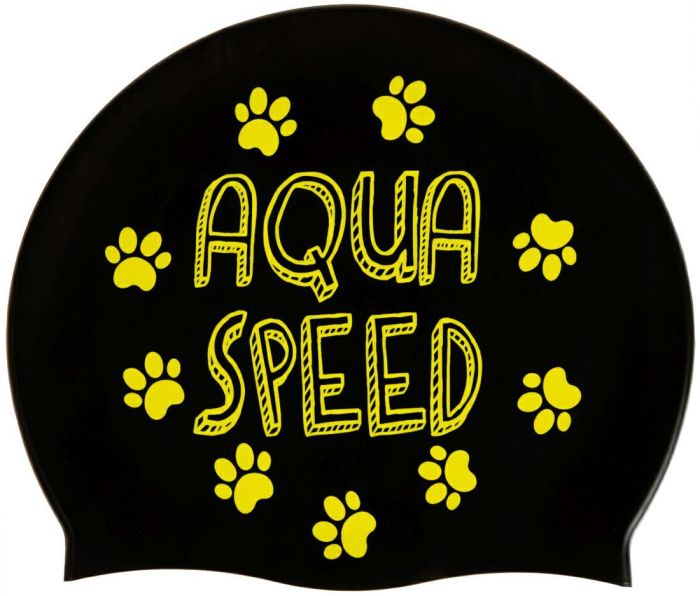 Шапочка для плавання Aqua Speed KIDDIE 60649 чорний, принт Діт OSFM