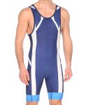 Тріко борцівське Asics Wrestling Singlet синій,білий,блакитний Чол S