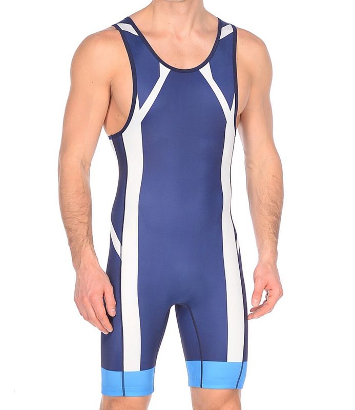 Тріко борцівське Asics Wrestling Singlet синій,білий,блакитний Чол S