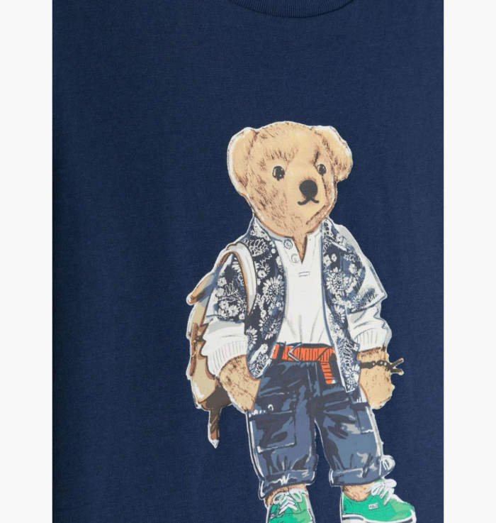 Футболка Ralph Lauren Kids Bear-motif cotton T-shirt BLUE