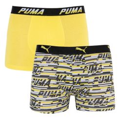 Труси-боксери Puma LOGO AOP BOXER 2P сірий, жовтий Чол L