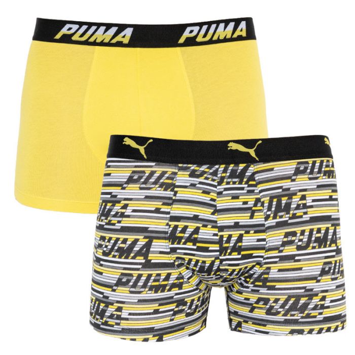 Труси-боксери Puma LOGO AOP BOXER 2P сірий, жовтий Чол L