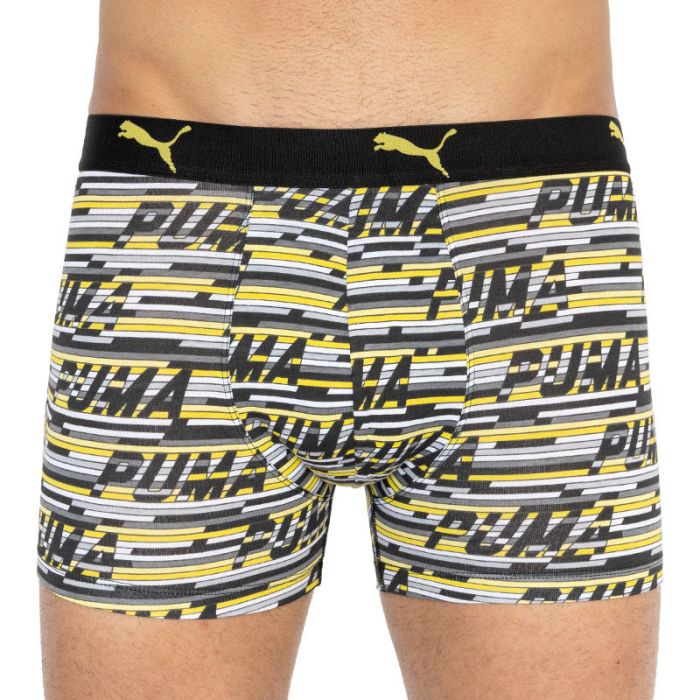 Труси-боксери Puma LOGO AOP BOXER 2P сірий, жовтий Чол L