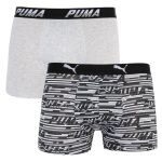 Труси-боксери Puma LOGO AOP BOXER 2P сірий, білий, чорний Чол L