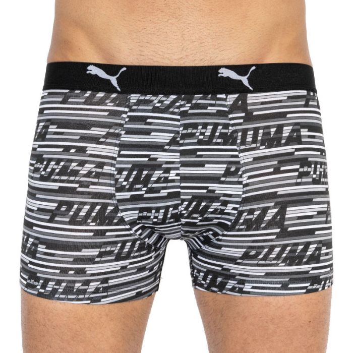 Труси-боксери Puma LOGO AOP BOXER 2P сірий, білий, чорний Чол L