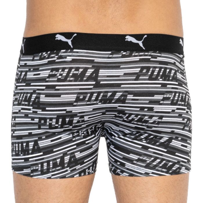 Труси-боксери Puma LOGO AOP BOXER 2P сірий, білий, чорний Чол L