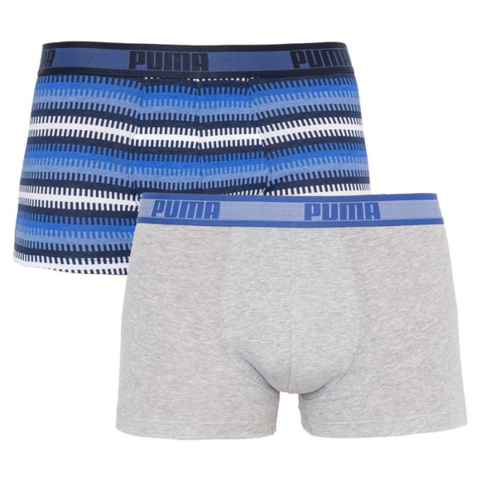 Труси-боксери Puma WORLDHOOD STRIPE TRUNK 2P синій, білий, сірий, чорний Чол L