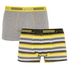 Труси-боксери Puma WORLDHOOD STRIPE TRUNK 2P білий, сірий, чорний, жовтий Чол L