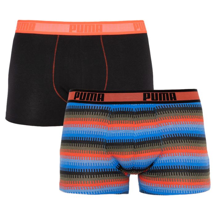 Труси-боксери Puma WORLDHOOD STRIPE TRUNK 2P чорний, червоний, синій Чол M