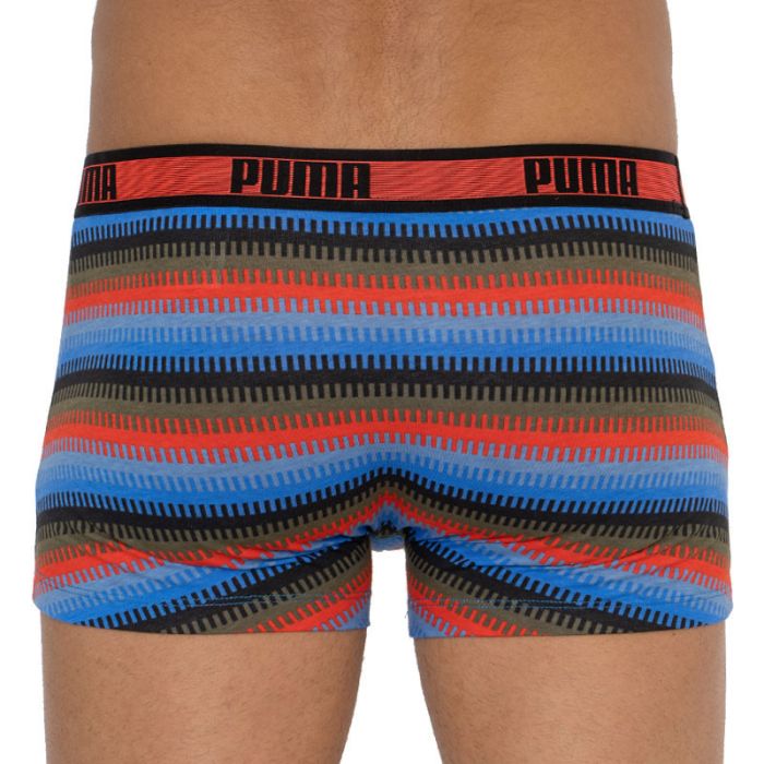Труси-боксери Puma WORLDHOOD STRIPE TRUNK 2P чорний, червоний, синій Чол M