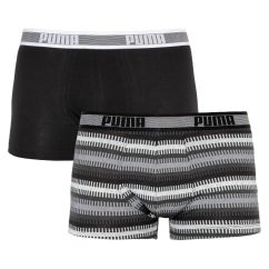 Труси-боксери Puma WORLDHOOD STRIPE TRUNK 2P сірий, білий, чорний Чол M