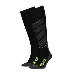 Шкарпетки гірськолижні Head UNISEX SKI V-SHAPE KNEEHIGH 2PPK чорний, жовтий Уні 35-38
