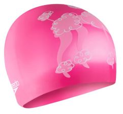 Шапочка для плавання Speedo SLOGAN PRT CAP JU/JF/JM рожевий, білий Діт OSFM