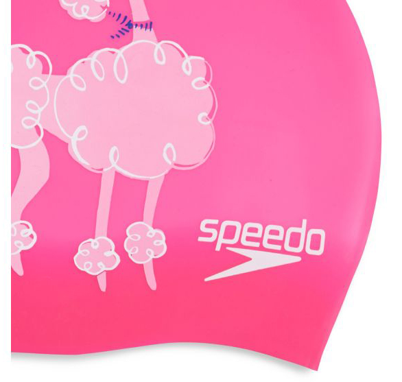 Шапочка для плавання Speedo SLOGAN PRT CAP JU/JF/JM рожевий, білий Діт OSFM