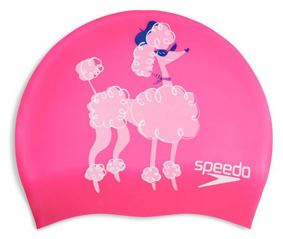 Шапочка для плавання Speedo SLOGAN PRT CAP JU/JF/JM рожевий, білий Діт OSFM