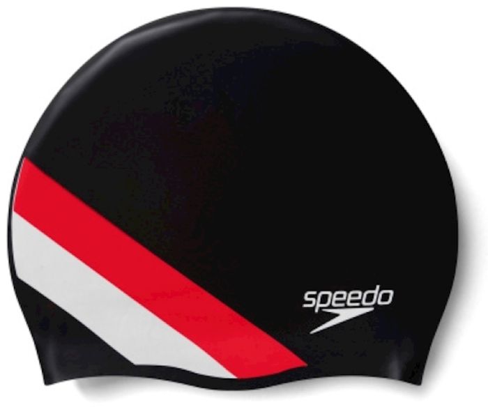 Шапочка для плавання Speedo REV MOUD SILC CAP AU чорний, червоний Діт OSFM
