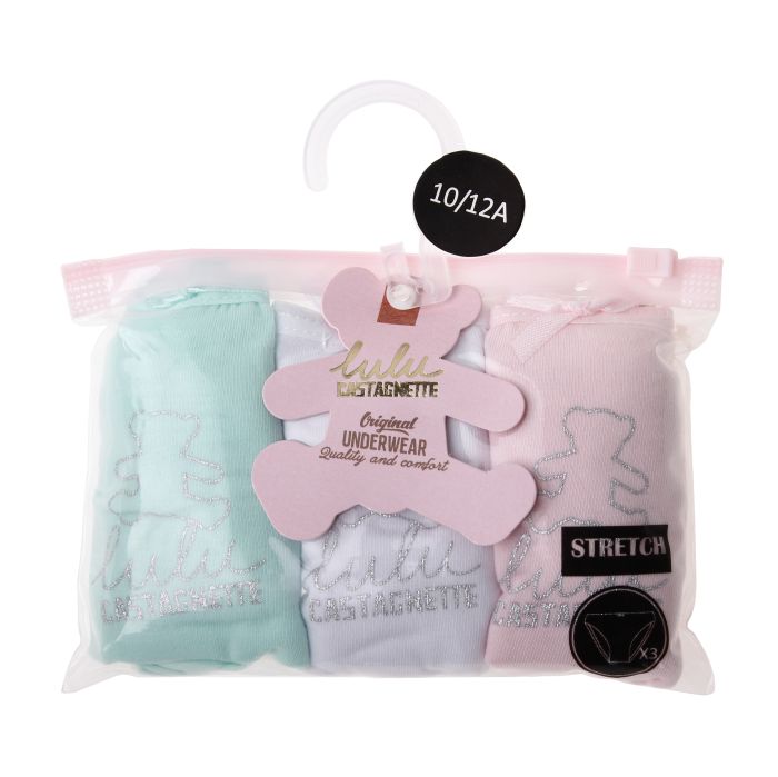 Труси Lula Castagnette SLIP X3 ENFANT FILLE  LULU бірюзовий, рожевий, білий Діт 4/5