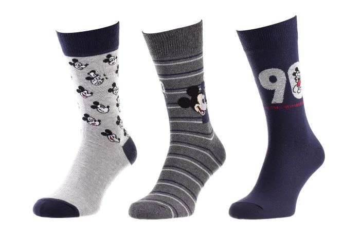 Шкарпетки MICKEY 90 YEARS OF IMAGINATION/TETE MICKEY + 90 AN синій, сірий Діт 39-42