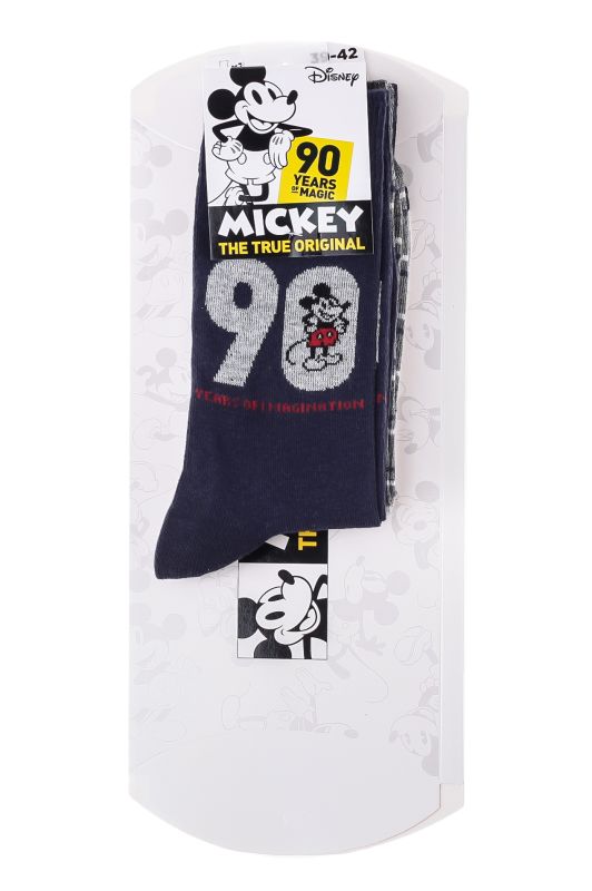 Шкарпетки MICKEY 90 YEARS OF IMAGINATION/TETE MICKEY + 90 AN синій, сірий Діт 39-42