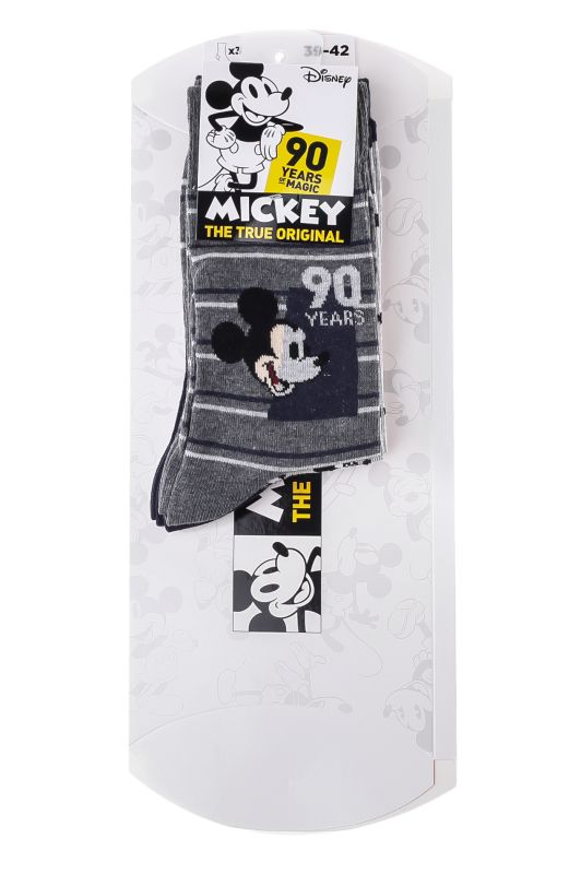 Шкарпетки MICKEY 90 YEARS OF IMAGINATION/TETE MICKEY + 90 AN синій, сірий Діт 39-42