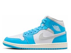 Кросівки Jordan 1 Mid Dark Powder Blue White Sail Neutral Grey (W)