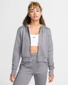 Толстовка жіноча Nike Therma-Fit One Full-Zip Hoodie Grey