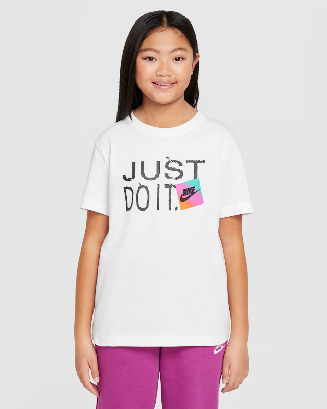 Футболка підліткова K NSW TEE BRANDMARK 1 JDI HM5852-100 Nike L Білий