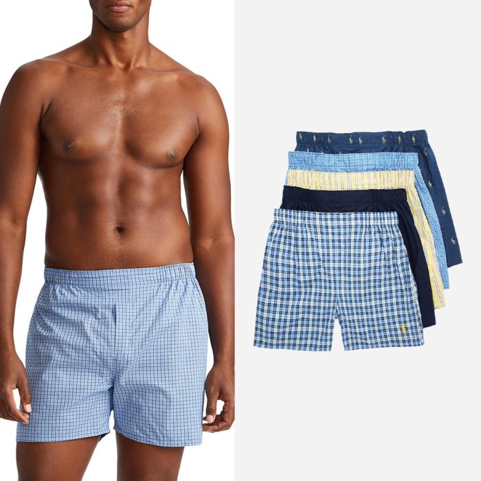 Труси боксери Polo Ralph Lauren, Men's Underwear, Cotton Classic Fit NCWBP5 Plaid, Nvy, Rus, Stripe,