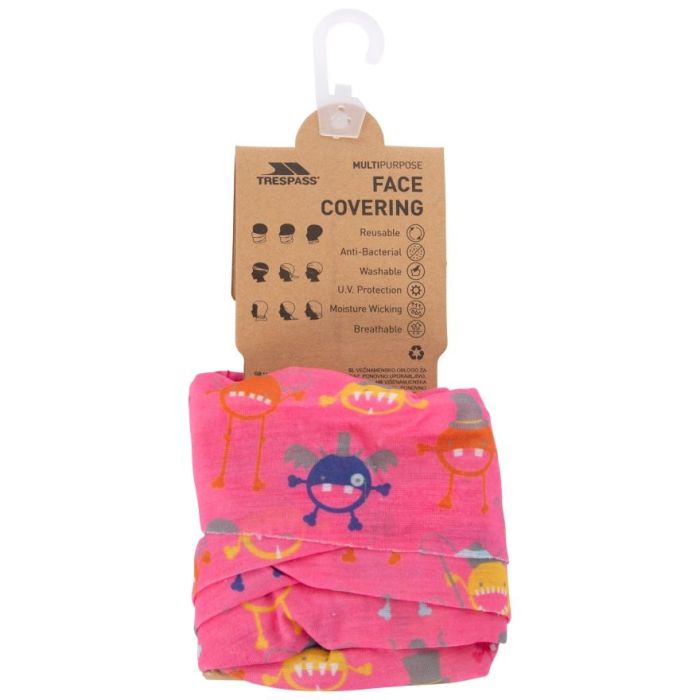 Баф MONSTERBALL - KIDS FACE COVERING UCHSSCTR0001-FLAMINGO MONSTER PRINT Trespass TU Розовий